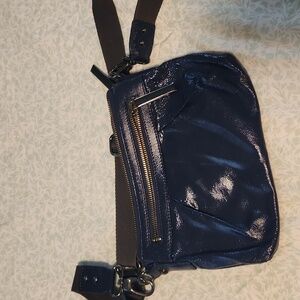 HOBO international navy patent leather crossbody purse